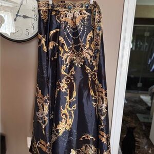 Camilla Black and Gold Maxi Skirt